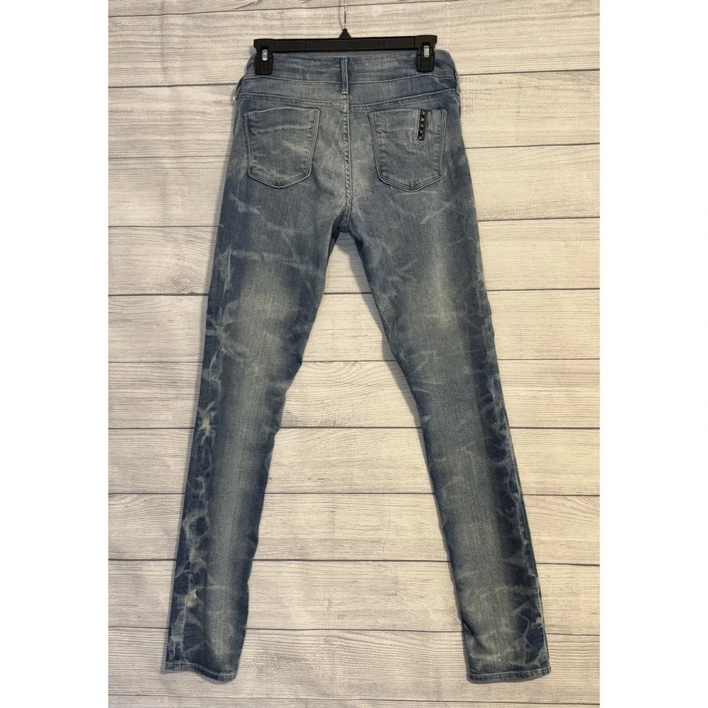 Black Orchid 28 Soft Stretch Skinny Jeans Blue Embellished Back Pocket